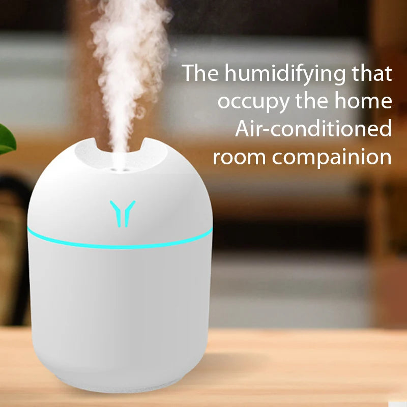 Humidificador pequeño en forma de Y, USB, silencioso, para aromaterapia, para escritorio, dormitorio, escritorio, portátil, gran pulverizador, purificador para coche 