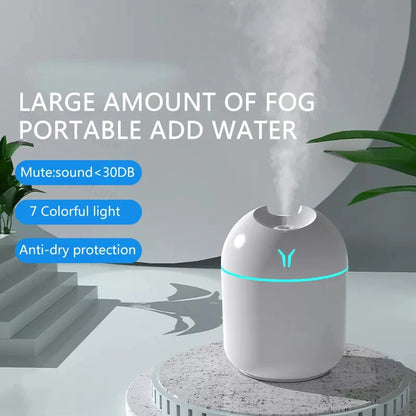 Humidificador pequeño en forma de Y, USB, silencioso, para aromaterapia, para escritorio, dormitorio, escritorio, portátil, gran pulverizador, purificador para coche 