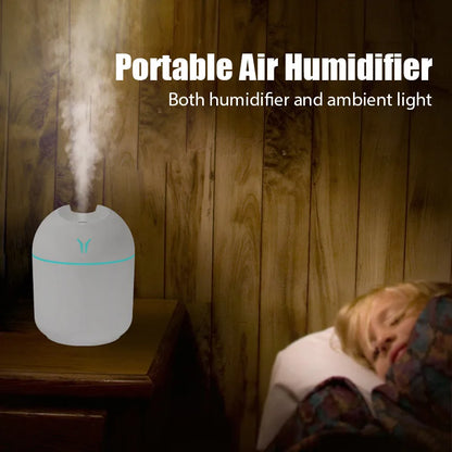 Humidificador pequeño en forma de Y, USB, silencioso, para aromaterapia, para escritorio, dormitorio, escritorio, portátil, gran pulverizador, purificador para coche 