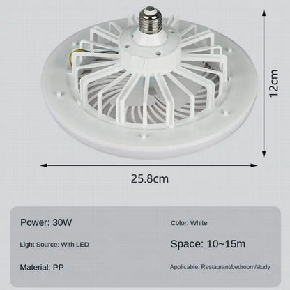 Ventilador de techo inteligente 3 en 1 con control remoto y base de iluminación de 3 velocidades E27 AC85-265V para iluminación de dormitorios y salas de estar 