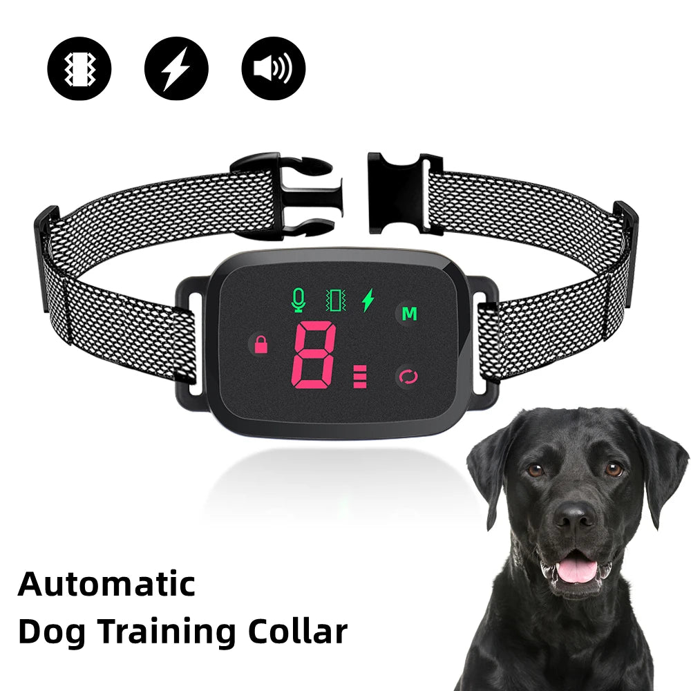 Smart Automatic Anti Barking Dog Collar HD Digital Display IP67 Waterproof Collar For Dog Rechargeable Bark Stopper Stop Barking Leedoar