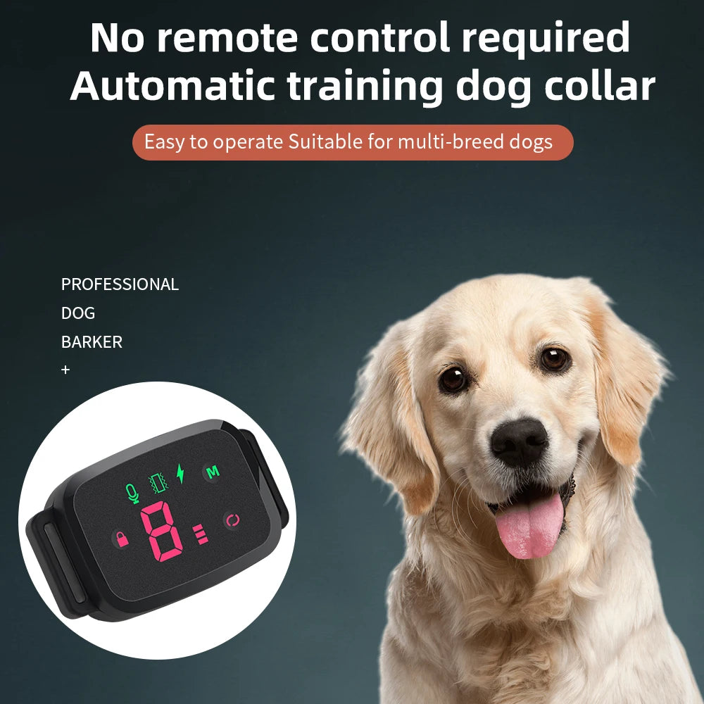 Smart Automatic Anti Barking Dog Collar HD Digital Display IP67 Waterproof Collar For Dog Rechargeable Bark Stopper Stop Barking Leedoar