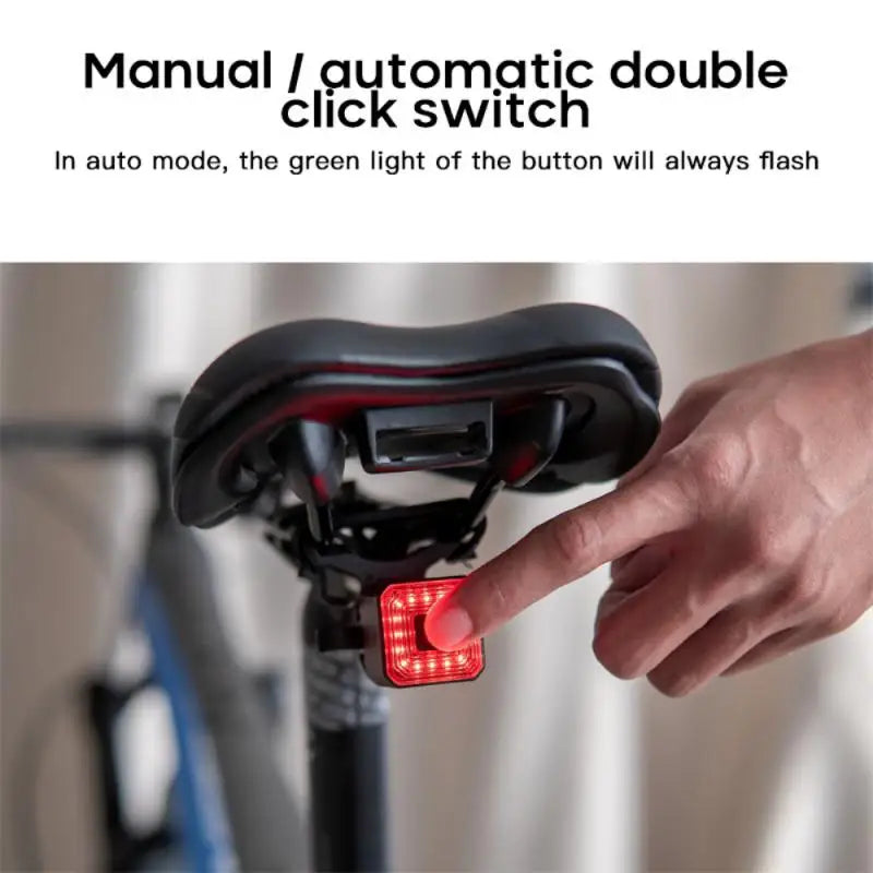 Smart Bicycle Rear Light Auto Start Stop Brake Sensing Induction Waterproof USB Charging Cycling Tail Taillight LED Bike Light