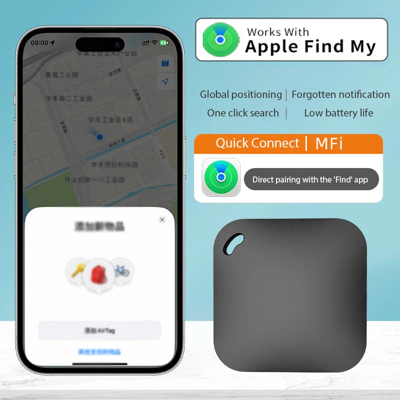Smart Bluetooth GPS Tracker Work with Apple Find My APP ITag Anti Lost Reminder Device MFI Rated Locator Car Key Pet Kids Finder Leedoar
