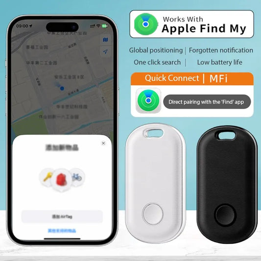 Smart Bluetooth GPS Tracker Works with Apple Find My APP ITag Anti Lost Reminder Device MFI Rated Locator Keys Pet Kids Finder Leedoar