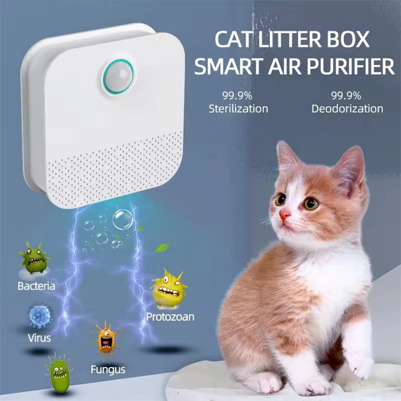 Smart Cat Odor Purifier For Cat Litter Box Deodorizer Pet Toilet Air Purifier Dog Cat Litter Deodorant Leedoar