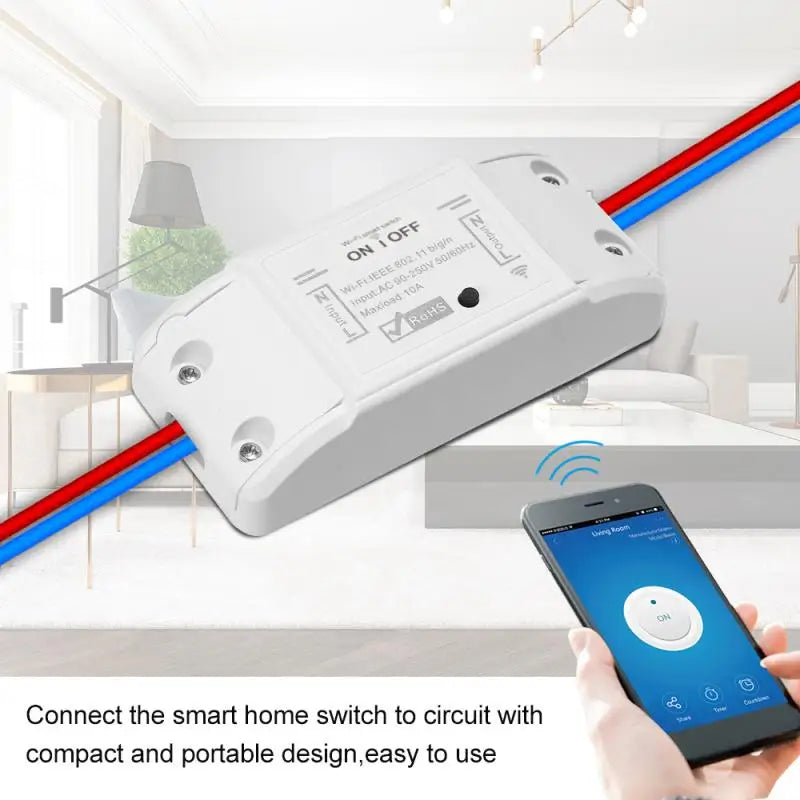 Casa inteligente Wifi Interruptor remoto sem fio Disjuntor Domótica Módulo controlador de luz LED Alexa Google Home Smartlife Tuya APP 