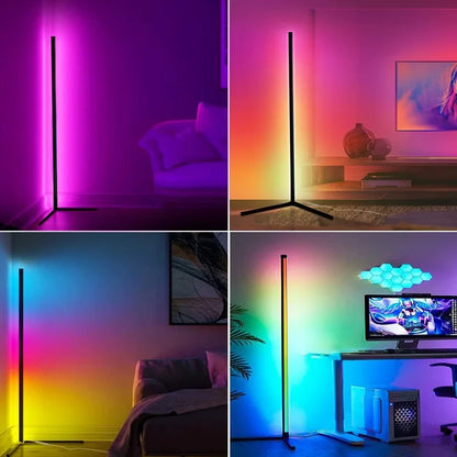 Smart RGB Dream Color Floor Lamp with Music Sync Modern 16 Million Color Changing Standing Mood Light with APP & Remote Control Leedoar