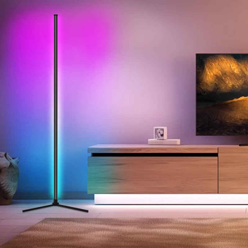 Smart RGB Dream Color Floor Lamp with Music Sync Modern 16 Million Color Changing Standing Mood Light with APP & Remote Control Leedoar