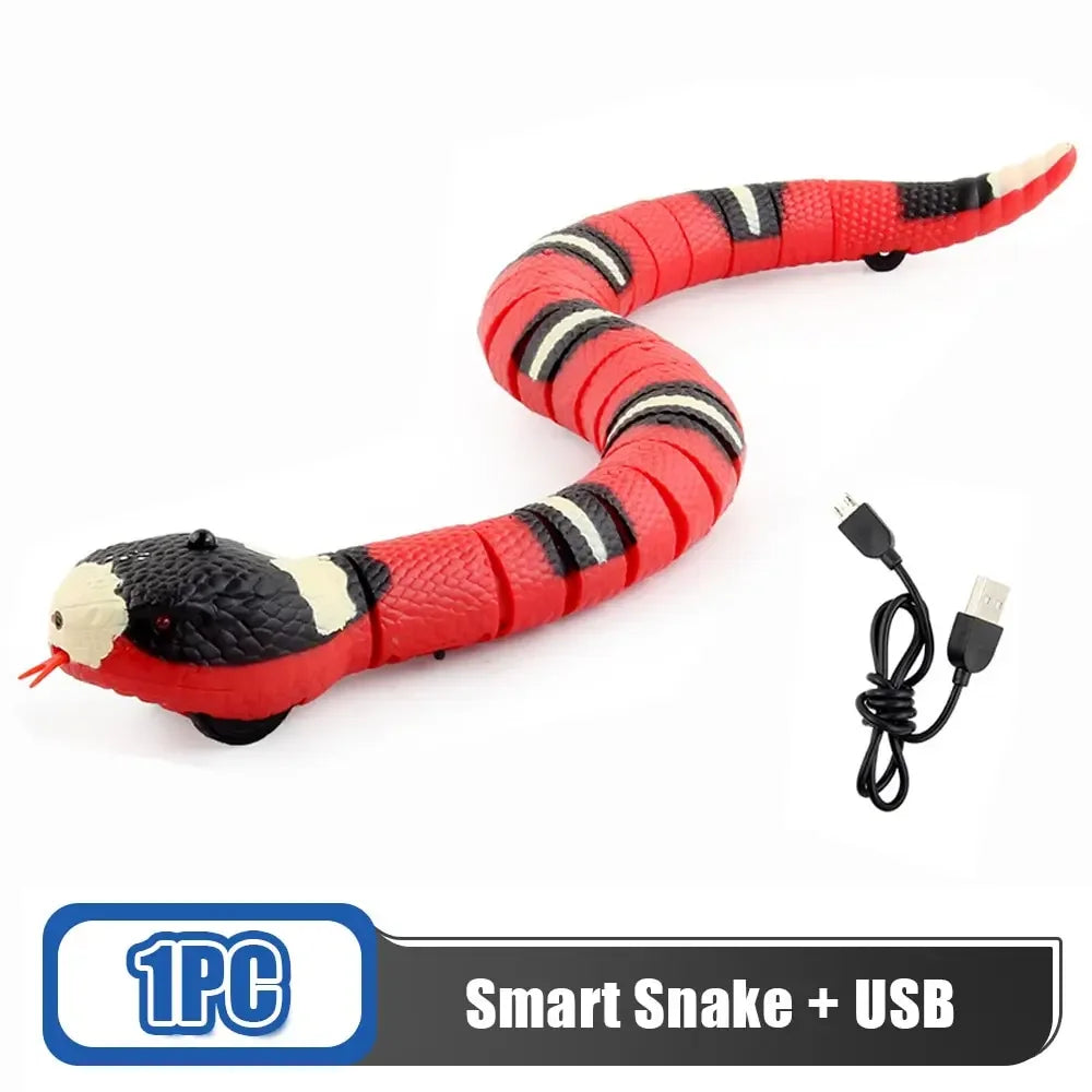 Smart Sensing Cat Toys Interactive Automatic Eletronic Snake Cat Teaser Indoor Play Kitten Toy USB Rechargeable for Cats Kitten Leedoar