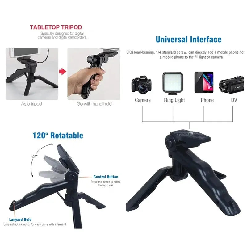 Smartphone Vlogging Kit With Tripod Phone Holder Mini Microphone LED Fill Light Starter For TikTok Live Stream Video YouTube Leedoar