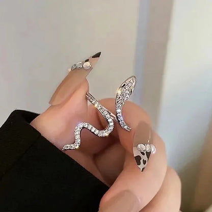 Snake Ring Micro Inlaid Zircon Wound Small Female Simplicity Minority Designer Fashion Index Finger Ring Leedoar