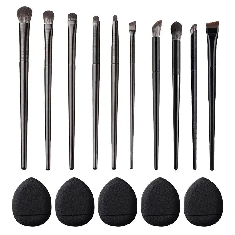 Soft Bristle Eyeshadow Brushes 10-piece Set Eye Makeup Smudge Undercover Eyeliner Blade Eye Detail Small Makeup Brushes Leedoar