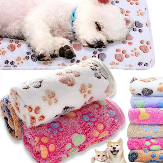 Soft Fluffy Quality Pet Blanket Cute Cartoon Pet Mat Warm and Comfortable Blanket for Cats and Dogs Leedoar