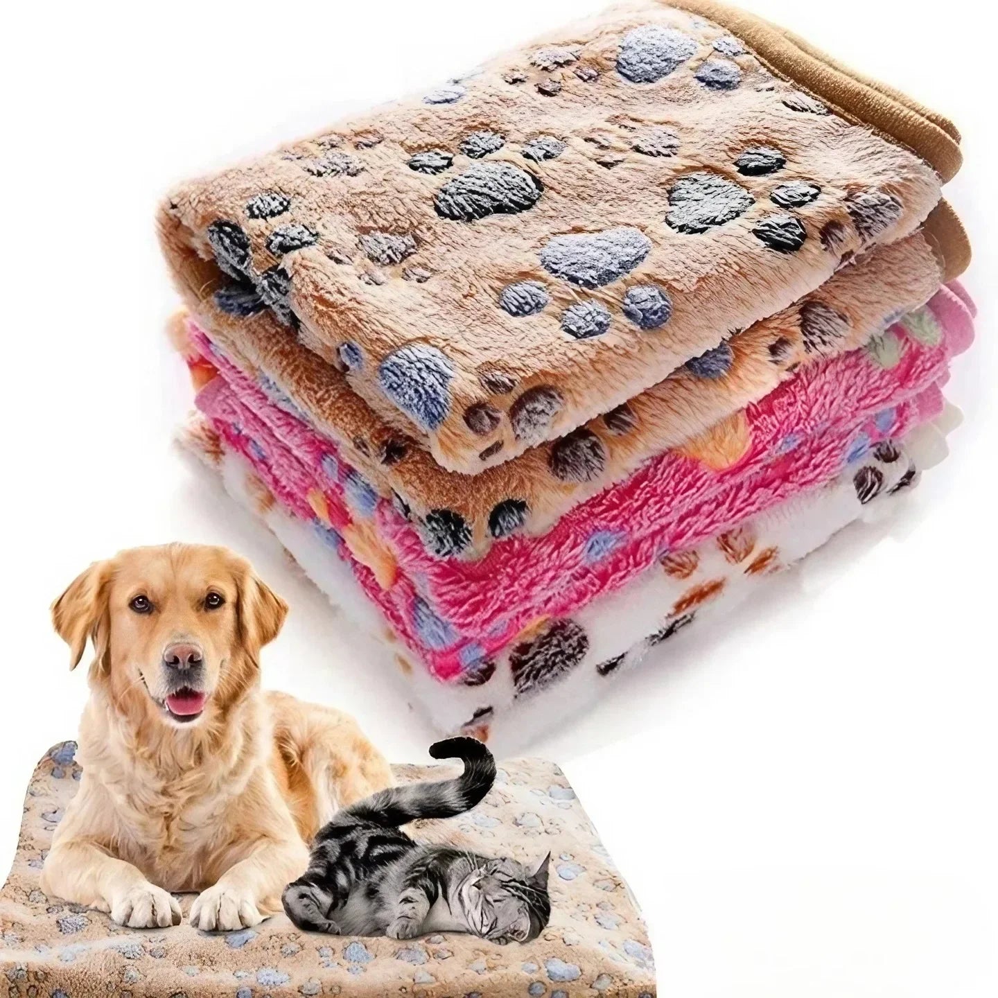 Soft Fluffy Quality Pet Blanket Cute Cartoon Pet Mat Warm and Comfortable Blanket for Cats and Dogs Leedoar