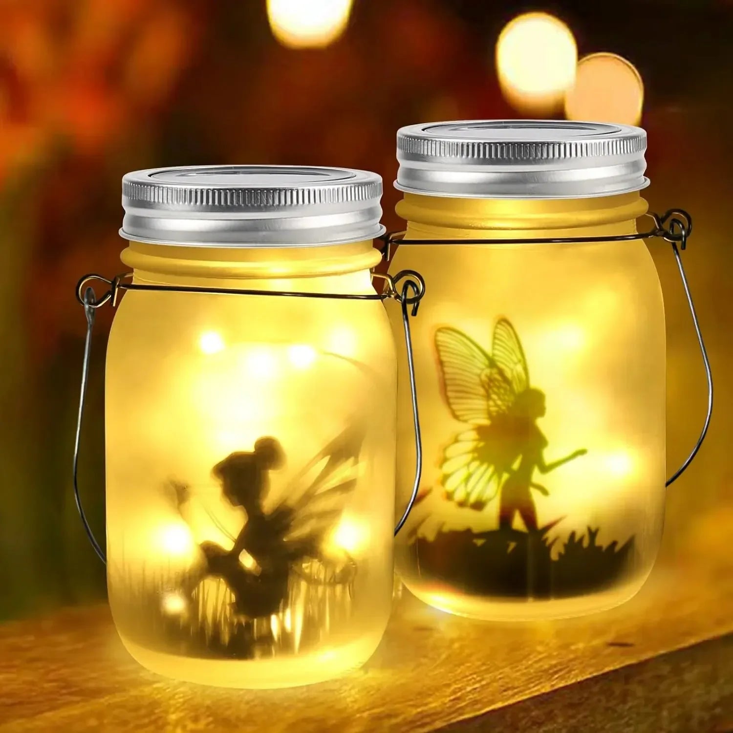 Solar Mason Jar Light Solar Lantern Fairy Lights Waterproof IP65 Hanging Standing Solar Lamp Garden Ornament For Patio Lawn Leedoar