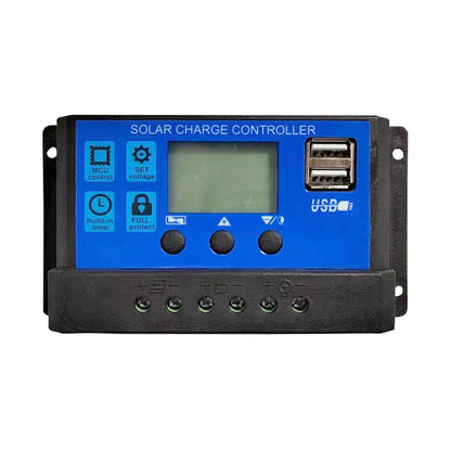 Solar Panel Controller 10A20A30A 12V24V Auto Battery Charge Regulator PWM Controller LCD Dual USB for PV Home Leedoar