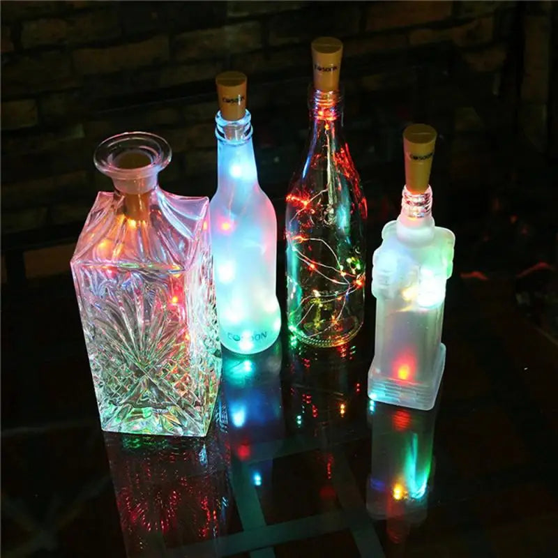 Cadena de luces LED de cobre con forma de corcho y energía solar para decoración de bodas, fiestas y Navidad, con forma de botella de vino 