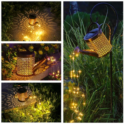 Regadera con energía solar que rocía hadas impermeables para ducha, luz LED para decoración de jardín, patio y césped al aire libre 