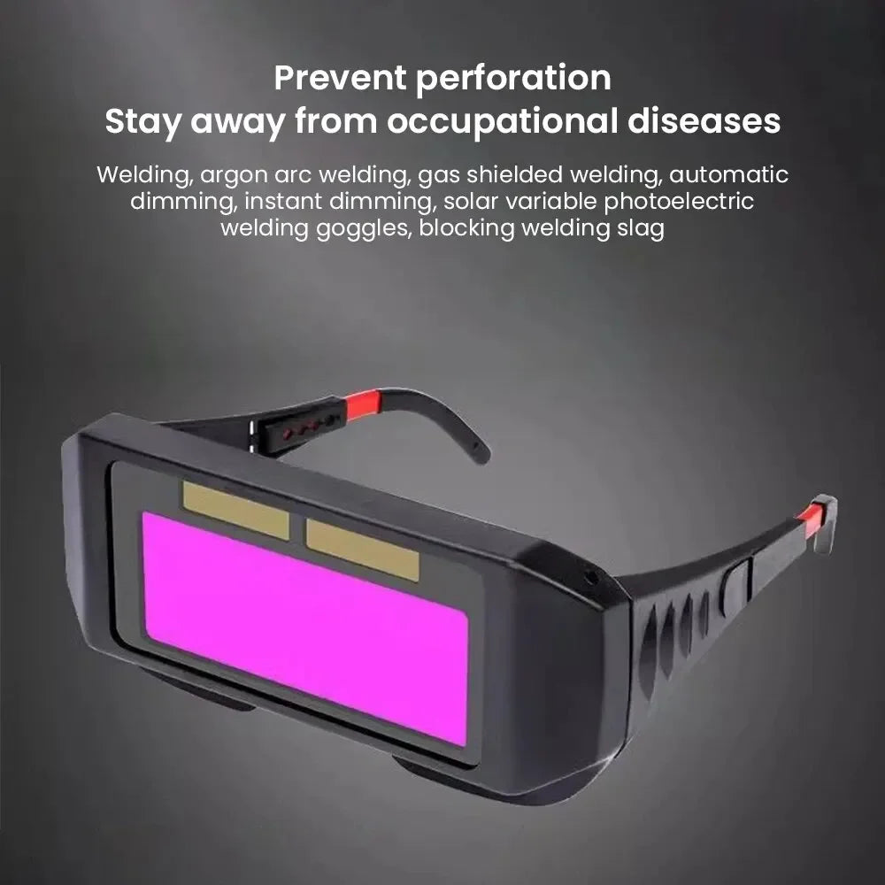 Solar Powered Welding Helmet Auto Darkening Welding Goggles LCD Welder Glasses for TIG MIG MMA Plasma Welder Glasses Leedoar