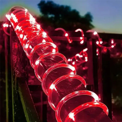 Luces solares de cuerda, luces LED solares para caminos, terrazas, jardines al aire libre, luces solares de cadena, tiras de iluminación para exteriores a prueba de agua, 8 modos de luz 