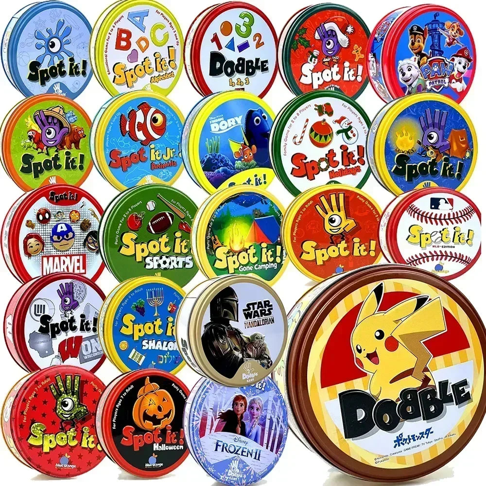 Spot it Years Of Wonder Dobble Card Game 30/55PCS HP Animals Board Game Players Party Game 2-8 player game HP Metal Box Card Leedoar