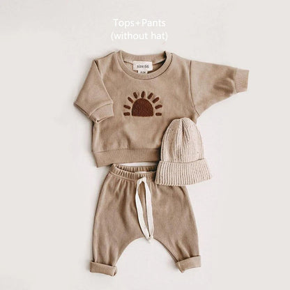 Spring Autumn Baby Boy Girls Clothes Cotton Girl Clothing Sets Long-Sleeved Sweatshirts+Pants Infant Clothes 2pcs Suit Outfits Leedoar