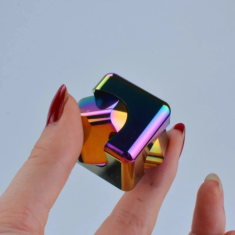 Square Decompression Spinning Top Dice Cube Anti-Anxiety Fingertip Toys Hand Fidget Spinner Vent Toys Flipo Flip For Children Leedoar