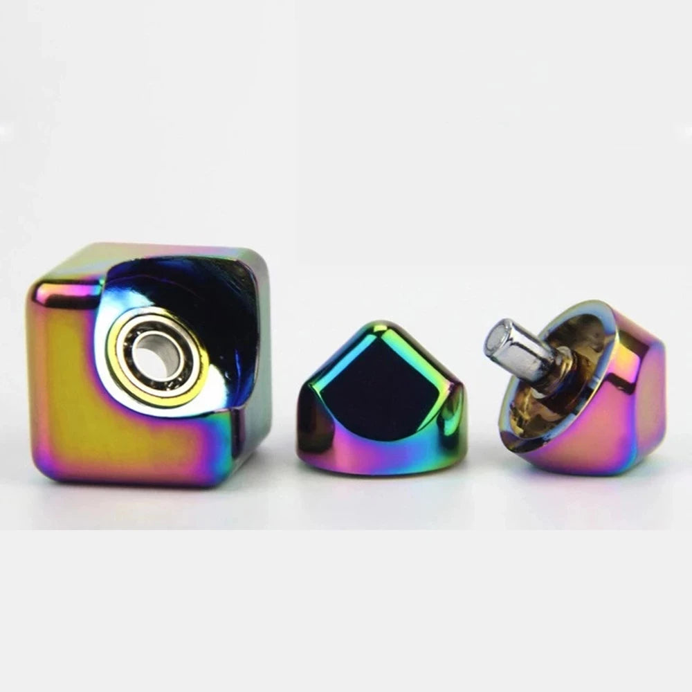 Square Decompression Spinning Top Dice Cube Anti-Anxiety Fingertip Toys Hand Fidget Spinner Vent Toys Flipo Flip For Children Leedoar