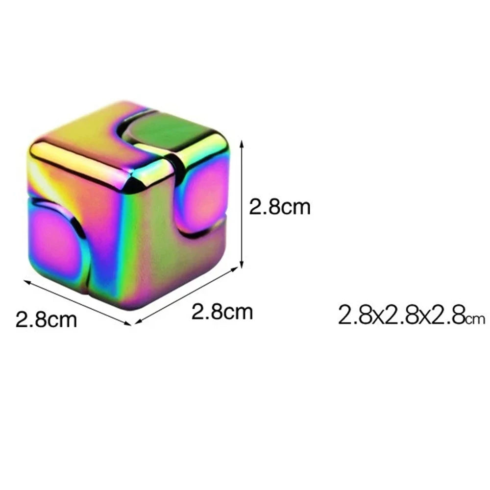 Square Decompression Spinning Top Dice Cube Anti-Anxiety Fingertip Toys Hand Fidget Spinner Vent Toys Flipo Flip For Children Leedoar