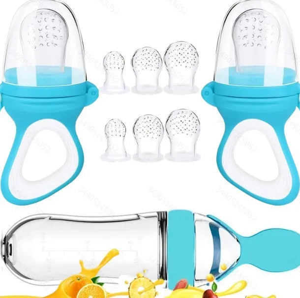 Squeezing Feeding Bottle Cup Silicone Newborn Baby Pacifier Training Rice Spoon Food Supplement Feeder Infant Cereal Tableware Leedoar