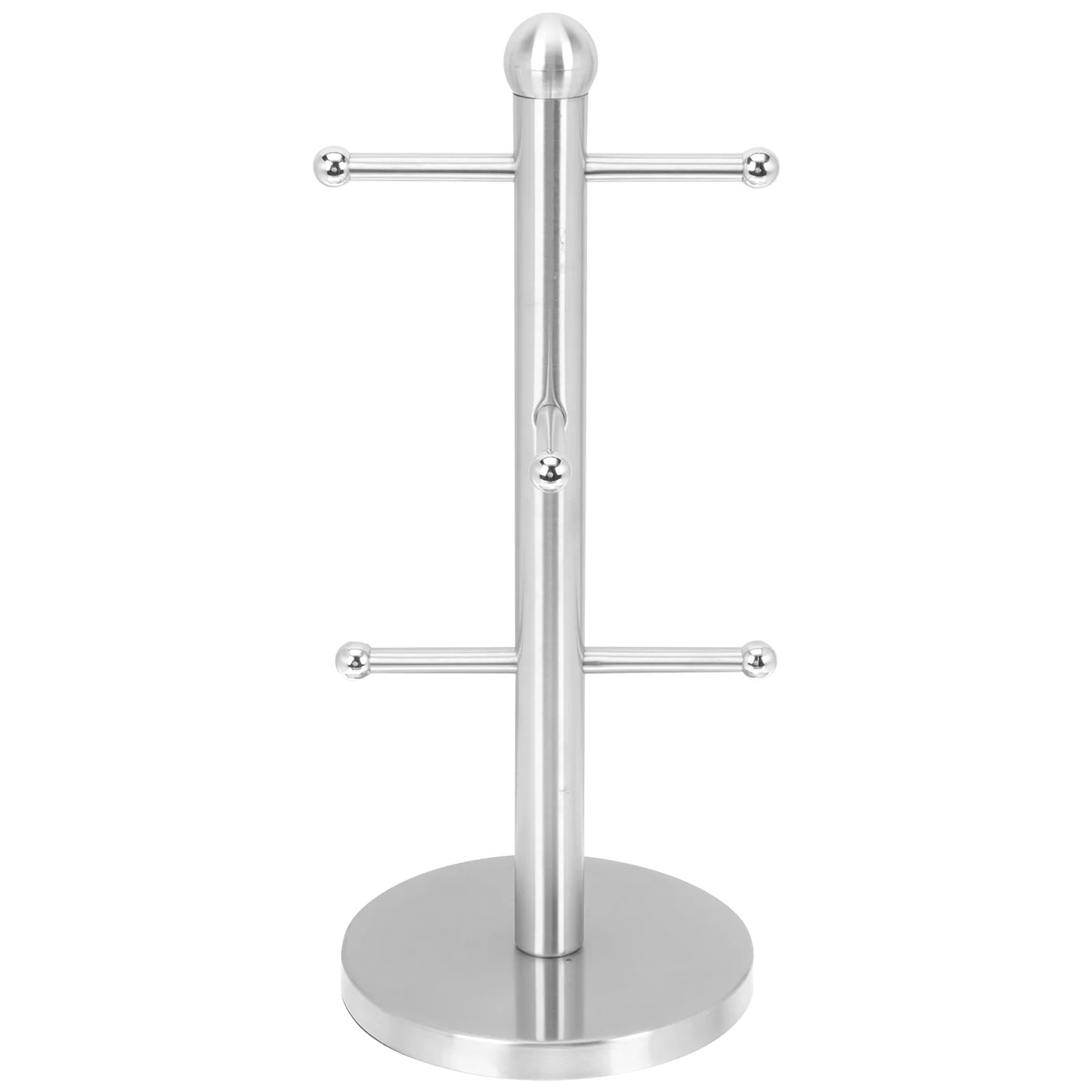 Stainless Steel Cup Holder Coffee Accessories Stand Countertop Mug Tree Round Rack Mugs Tea Storage Kitchen Organizer for