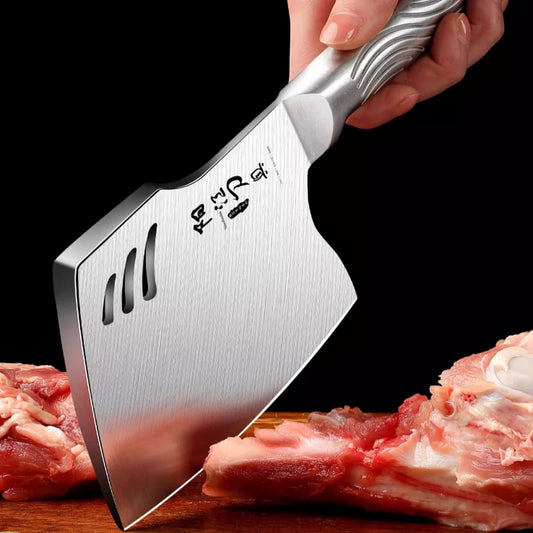 Cuchillo de cocina de acero inoxidable para cortar huesos, herramienta de corte, espessado y ponderado, comercial de alta dureza 