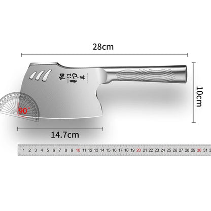 Cuchillo de cocina de acero inoxidable para cortar huesos, herramienta de corte, espessado y ponderado, comercial de alta dureza 