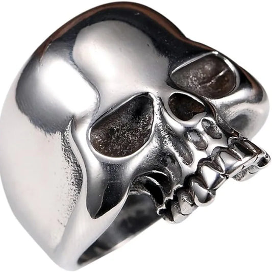 Stainless Steel Men's Cool Skull Head Solid Ring Punk New Alloy Metal