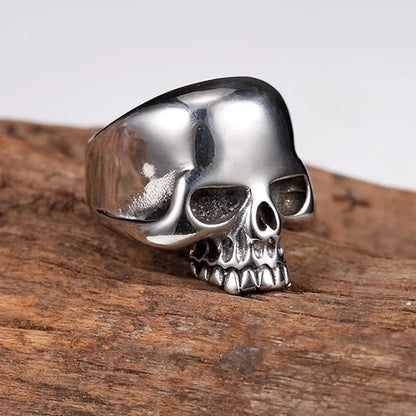 Stainless Steel Men's Cool Skull Head Solid Ring Punk New Alloy Metal