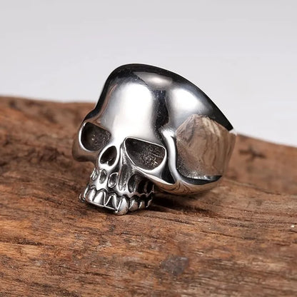 Stainless Steel Men's Cool Skull Head Solid Ring Punk New Alloy Metal