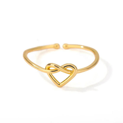 Anillos de acero inoxidable para mujer, color dorado, anillo de corazón para pareja, tendencia 2023, novedad en joyería estética de lujo para bodas, anillos para mujer 