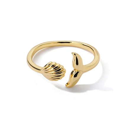 Anillos de concha de acero inoxidable para mujeres y niñas, anillo de dedo estético de color dorado, tendencia 2024, joyería de boda de verano, regalo de playa, Bague 