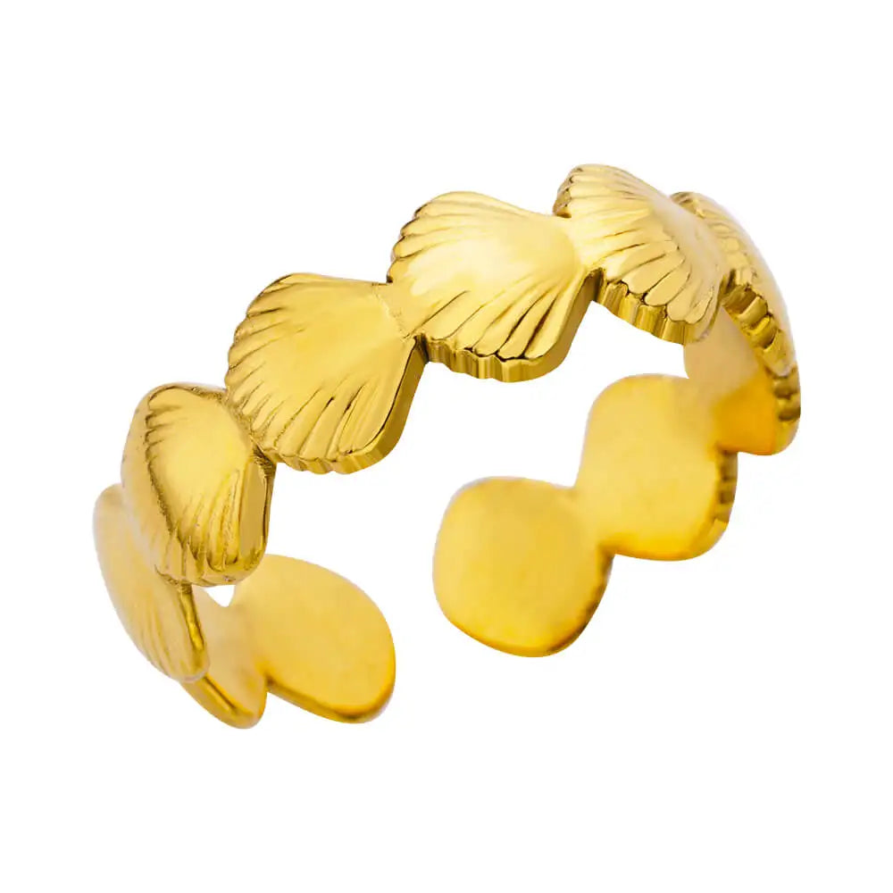 Anillos de concha de acero inoxidable para mujeres y niñas, anillo de dedo estético de color dorado, tendencia 2024, joyería de boda de verano, regalo de playa, Bague 