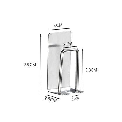 Soporte de acero inoxidable para cepillos de dientes, soporte adhesivo para pared, organizador para el hogar que ahorra espacio