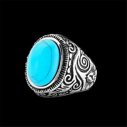 Stone Eye Ring 316L Stainless Steel Jewelry Vintage Fashion Band Party Men Biker Rings