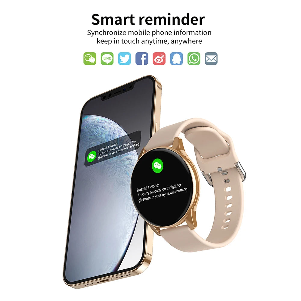 Reloj inteligente con estilo, reloj inteligente redondo completo con llamadas Bluetooth, reloj inteligente para hombres y mujeres, pulseras de fitness DIY con caras para iOS y Android 