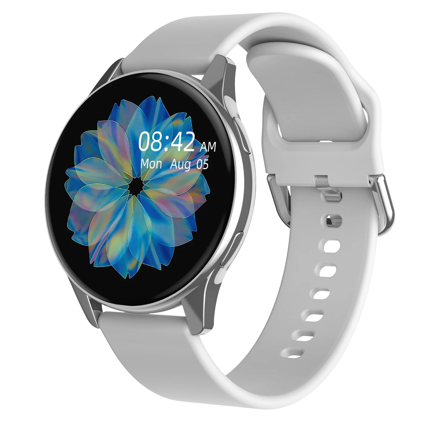 Reloj inteligente con estilo, reloj inteligente redondo completo con llamadas Bluetooth, reloj inteligente para hombres y mujeres, pulseras de fitness DIY con caras para iOS y Android 