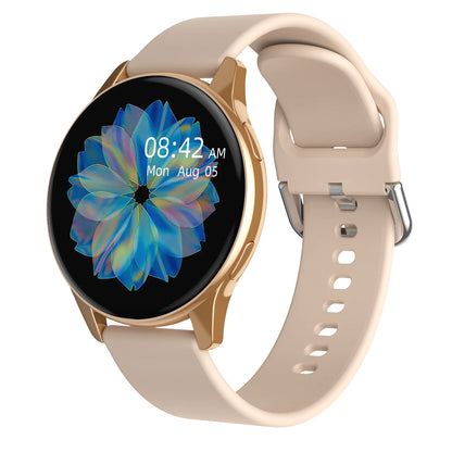 Reloj inteligente con estilo, reloj inteligente redondo completo con llamadas Bluetooth, reloj inteligente para hombres y mujeres, pulseras de fitness DIY con caras para iOS y Android 