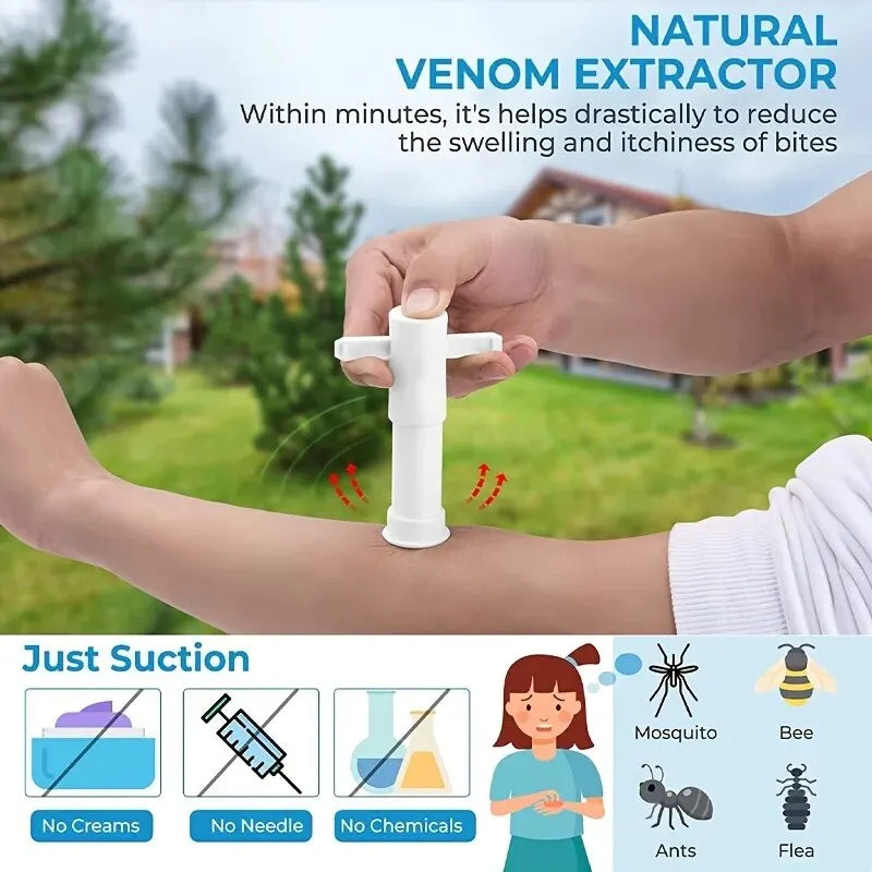 Suction Tool, Poison Remover - Bug Bites And Bee/Wasp Stings, Natural Insect Bite Relief, Chemical Free Single Leedoar