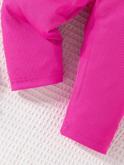 Summer 2-Piece Baby Girls New Fashion Casual Solid Color Suspenders + Trousers Comfortable Breathable Cute Outdoor Baby Set Leedoar