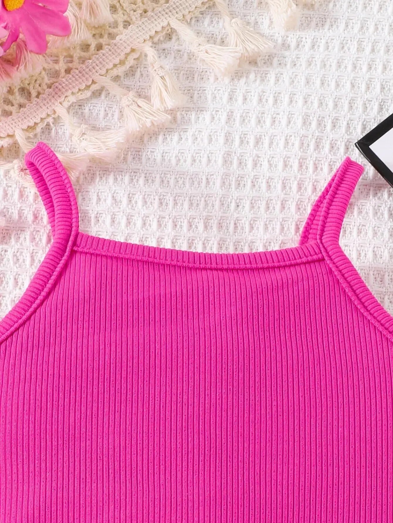 Summer 2-Piece Baby Girls New Fashion Casual Solid Color Suspenders + Trousers Comfortable Breathable Cute Outdoor Baby Set Leedoar