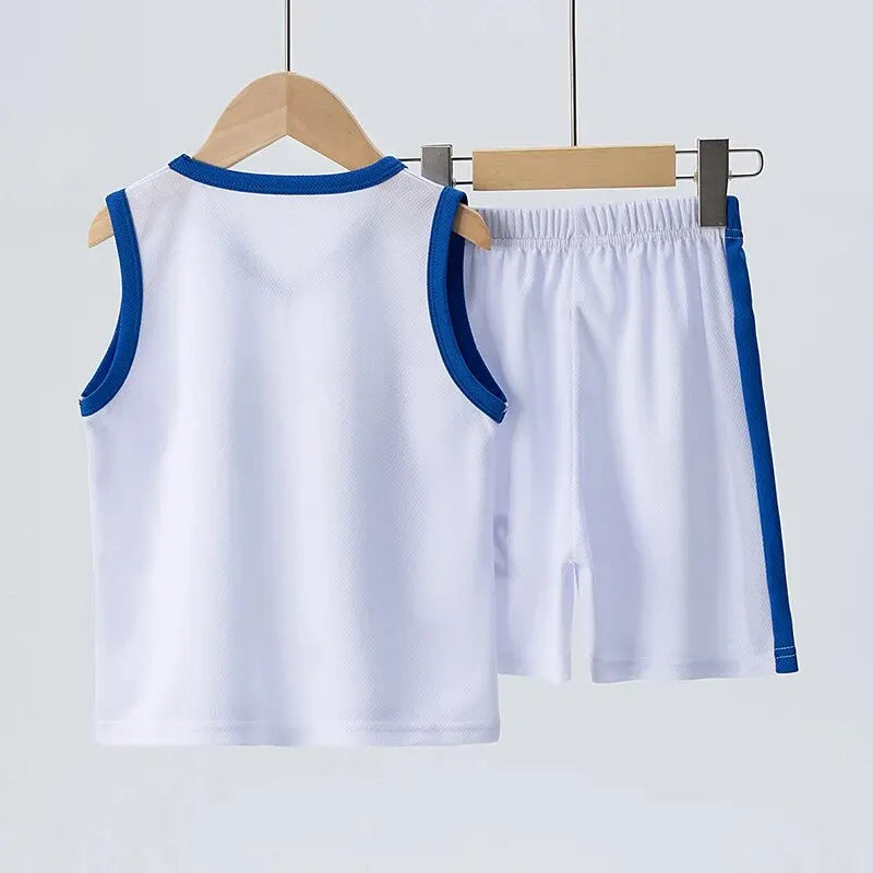 Summer CHILDREN'S Basketball Suit Boys and Girls Sports Vest Shorts Suit 23rd Handsome Boys and Students Vest Suit Leedoar