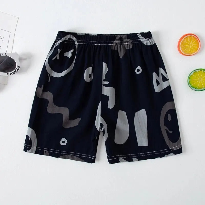 Summer CHILDREN'S Thin Beach Pants Boys and Girls Casual Joker Shorts Thin Home Pants Five Pants. Leedoar